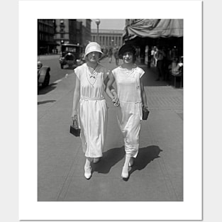 Walking Hand in Hand, 1924. Vintage Photo Posters and Art